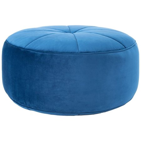 SAFAVIEH Amais Round Ottomans, Navy OTT4501B